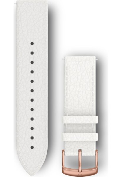 Garmin - Bracelet de remplacement - 20mm - Cuir - Blanc-Or Rose - 010-12691-0B