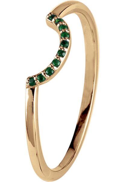 Jacques Lemans - Ring Sterlingsilber vergoldet mit Green Onyx - SE-R124F