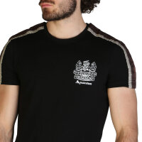 Aquascutum - Vêtements - T-shirts - QMT017M0-02 - Homme - black,saddlebrown