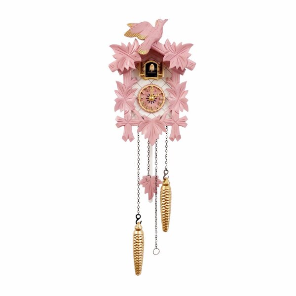 MyKuckoo - Sweet Flower Vogel Gold petit - horloge coucou  - Quartz - avec arrêt nocturne