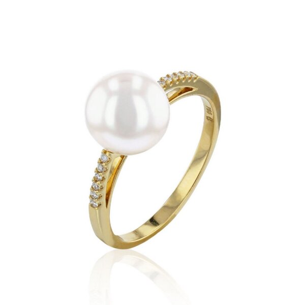 Luna-Pearls - 005.1061 - Bague - 585/-Or jaune avec Perle de culture deau douce